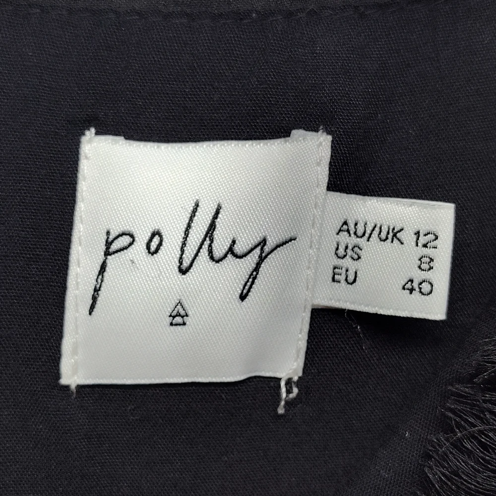 Princess Polly Mini Dress Women Size 8 Black Fringes Sleeveless Slim Fit - Picture 7 of 8